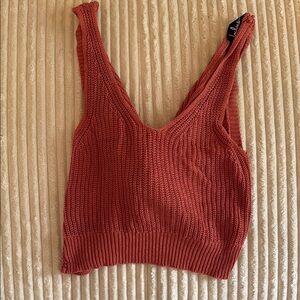 Lulus Women's Rust Knit Top with twist back